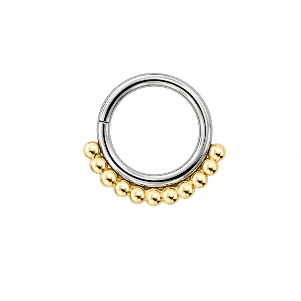 Anatometal Steel & 18ct Gold Vaughn Seam Ring