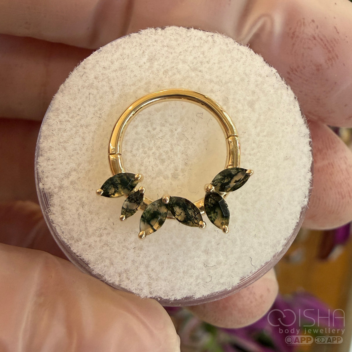 Junipurr 14ct Gold Alicia Agate Clicker