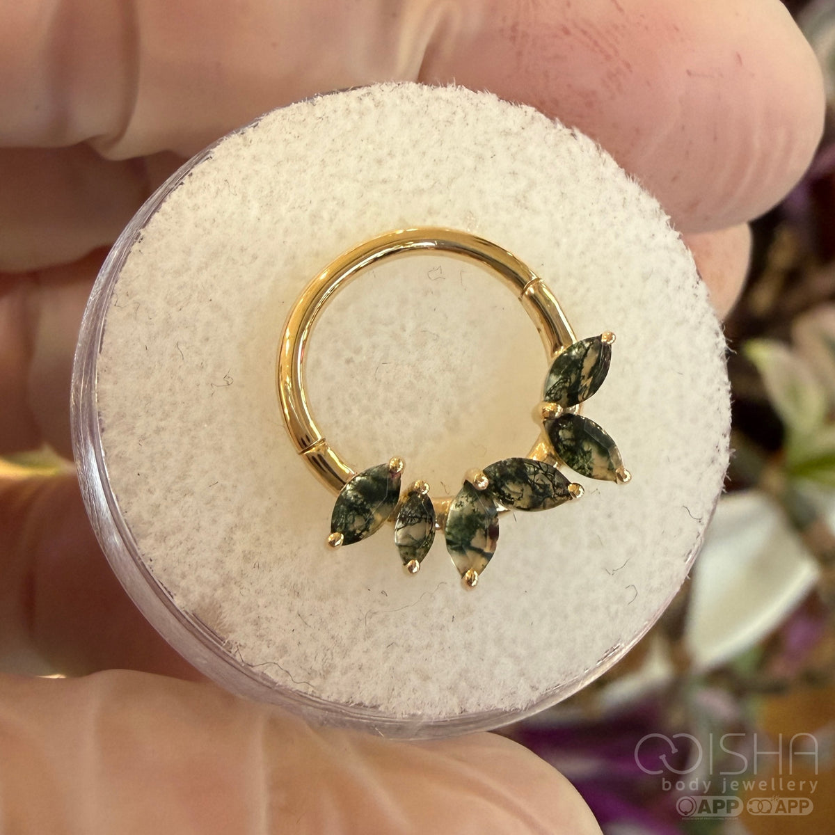 Junipurr 14ct Gold Alicia Agate Clicker