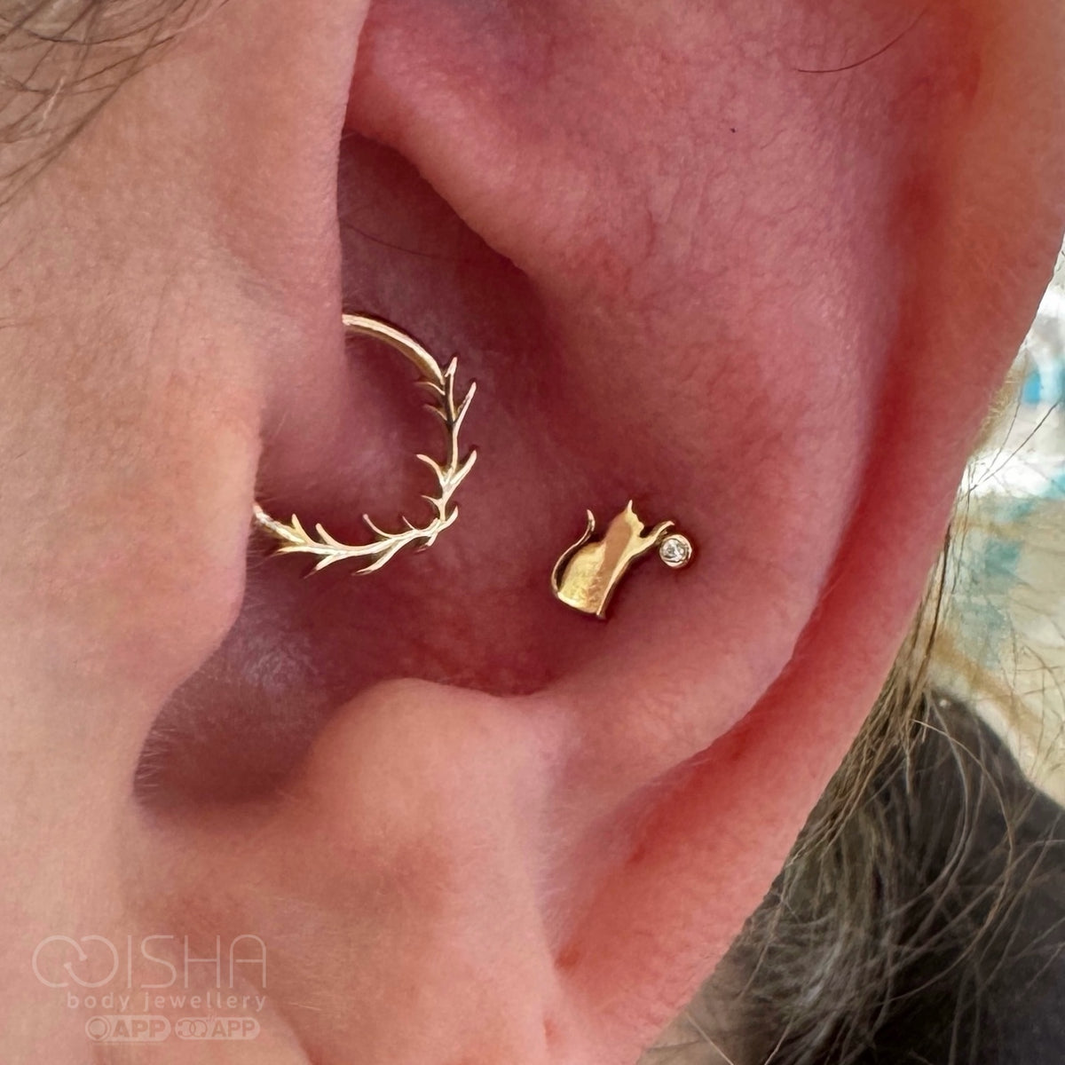 Junipurr 14ct Gold Raven Seam Ring