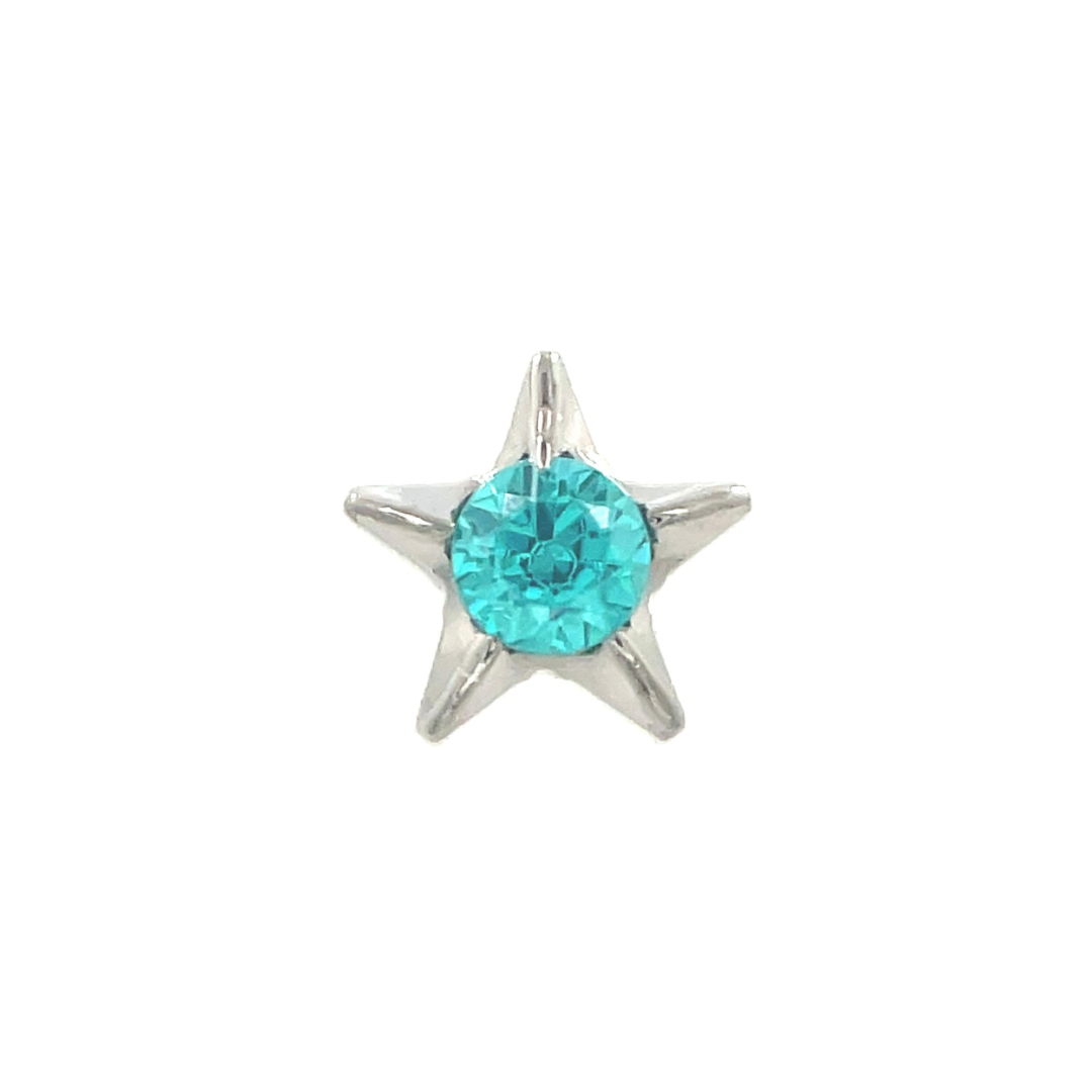 Anatometal Titanium Mint Green Swarovski Star End Threadless