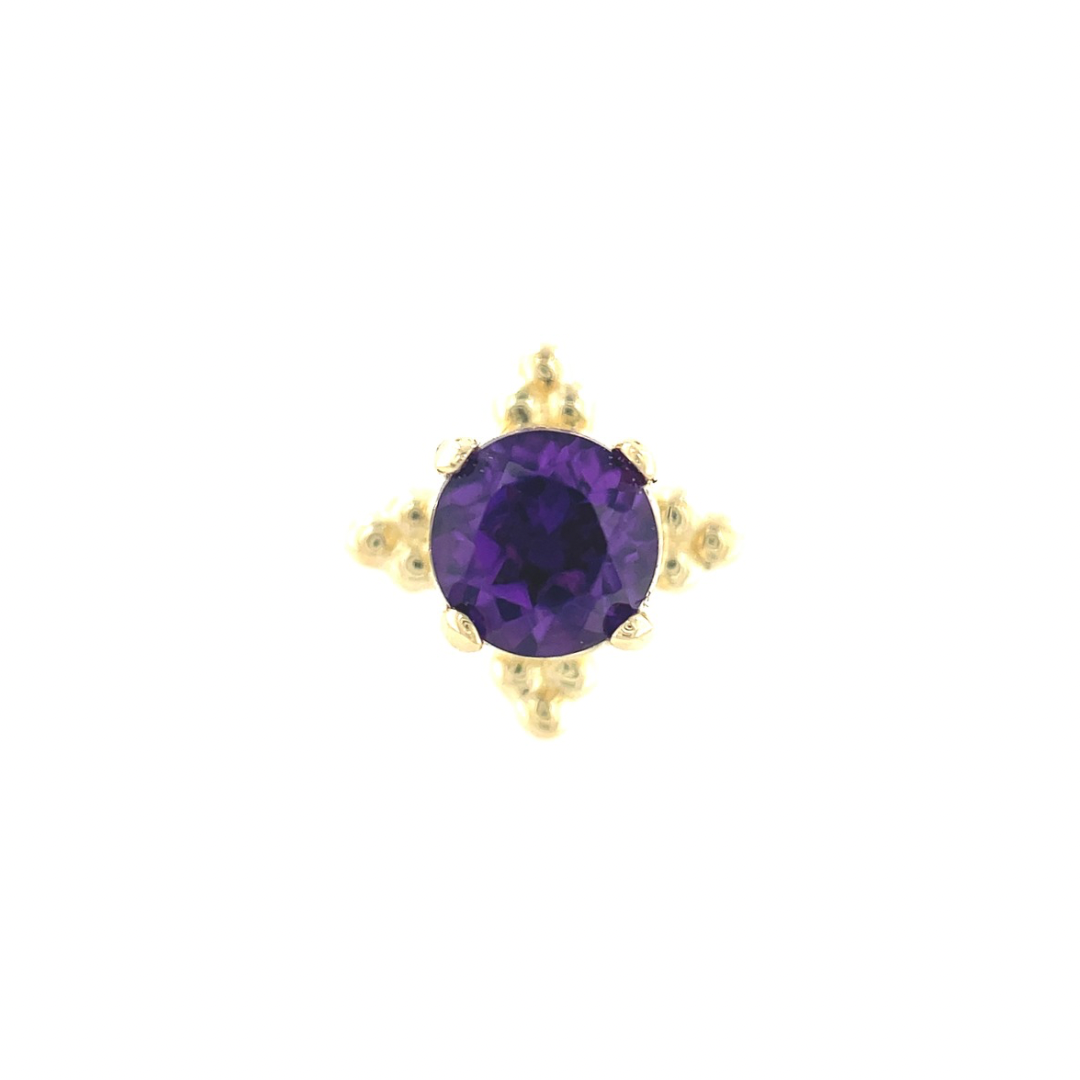 Anatometal 18ct Gold Amethyst Zia End