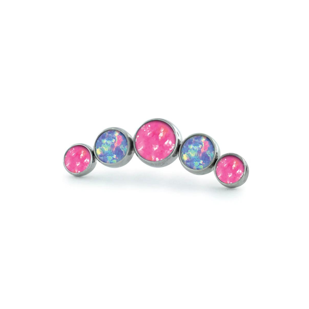 NeoMetal Out-of-the-Box 5-Piece Opal Curved Cluster End THREADLESS