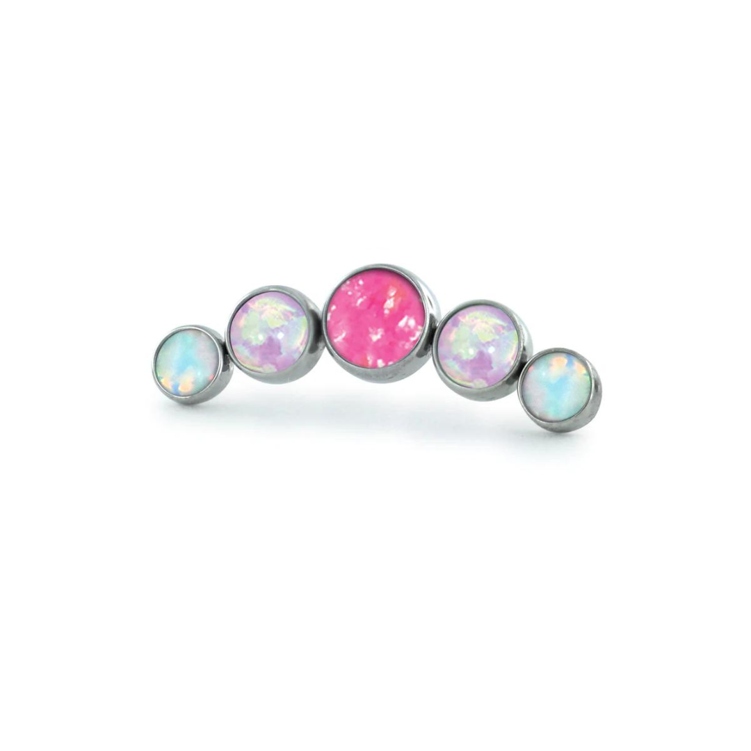 NeoMetal Pink Dreams 5-Piece Curved Opal Cluster End THREADLESS