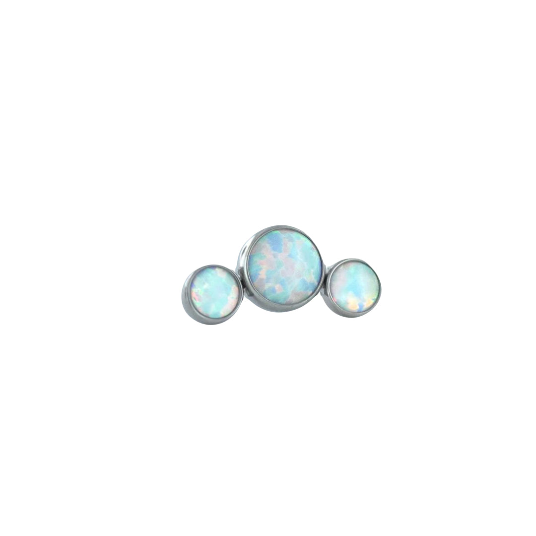 NeoMetal White Opal 3-Piece Curved Cluster End THREADLESS