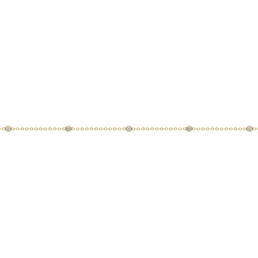 Perma Jewel Gold Filled Bezel CZ Flat Cable Chain