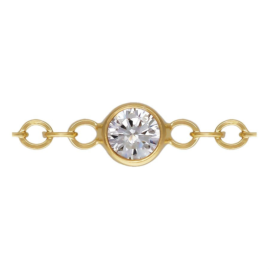 Perma Jewel Gold Filled Bezel CZ Flat Cable Chain