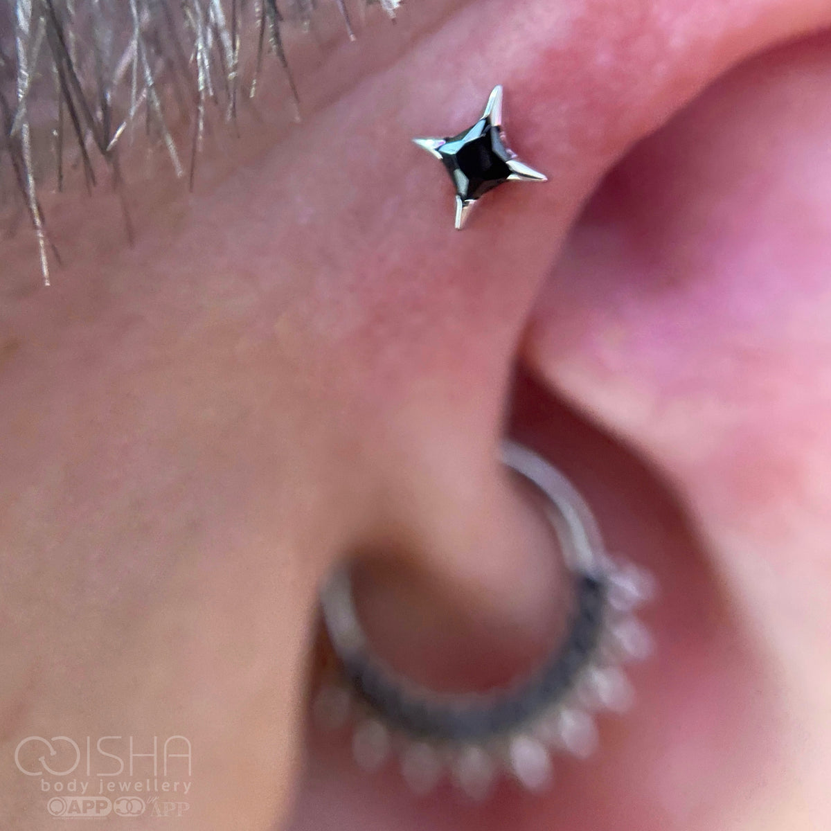 Junipurr 14ct Gold Corvin Black CZ End