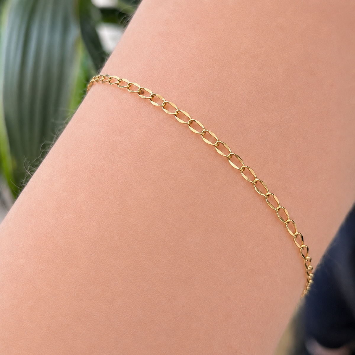 Stainless Steel Gold PVD Shell Curb Chain