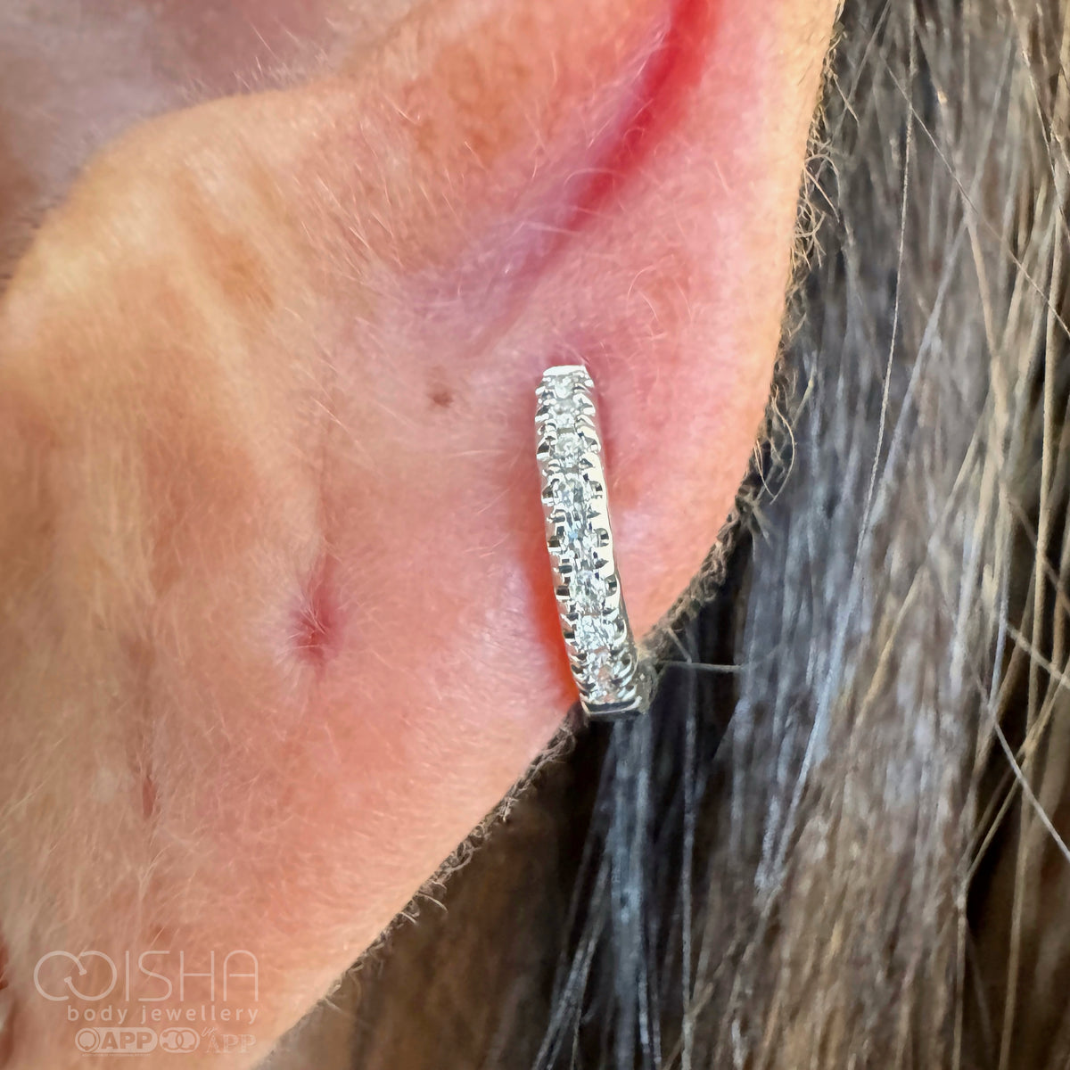 Modern Mood 14ct Gold Genuine Diamond Huggie Clicker