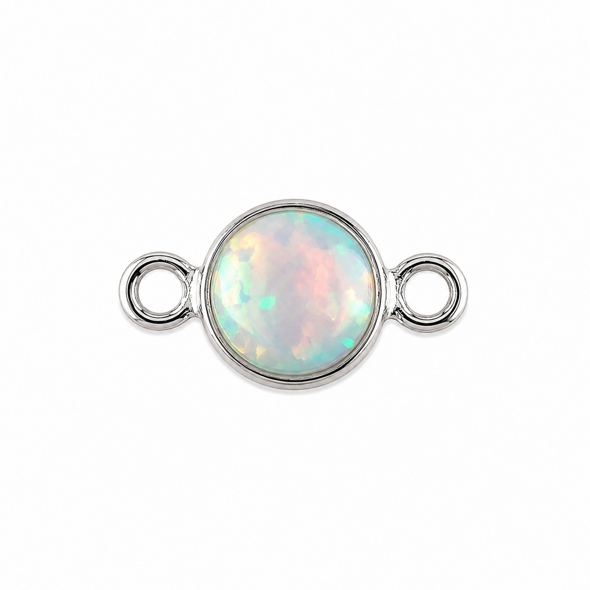 Sterling Silver Opal Connector 4mm