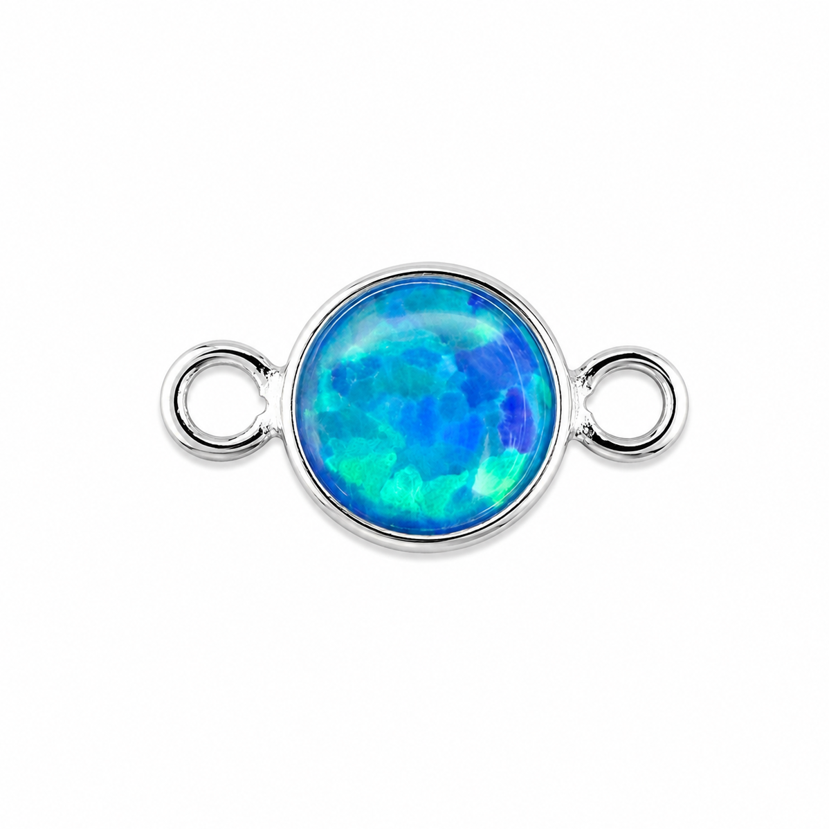 Sterling Silver Opal Connector 4mm