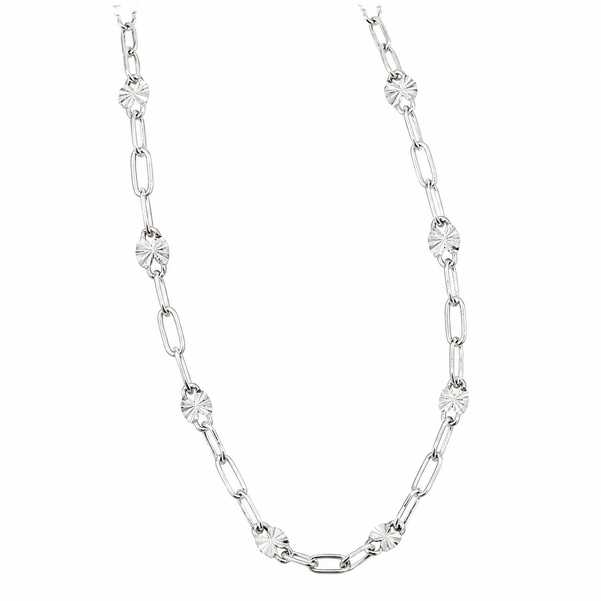 Sterling Silver Starburst Cable Chain