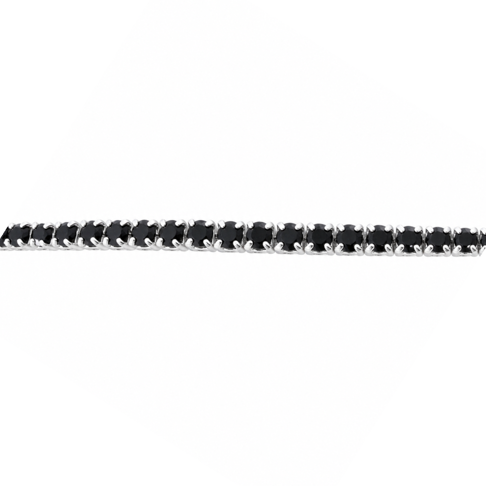 Sterling Silver Black CZ Tennis Chain