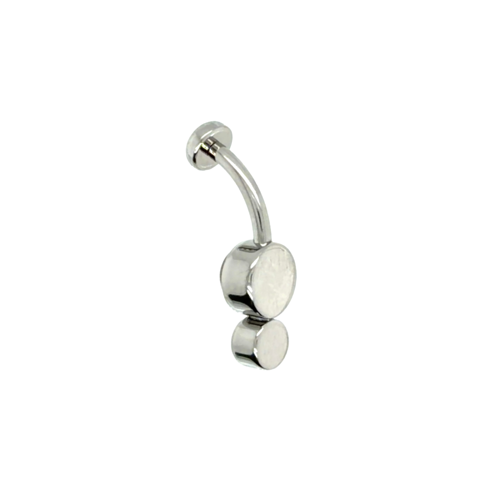 Industrial Strength Titanium Gemini Natural Garnet Gem Curved Barbell