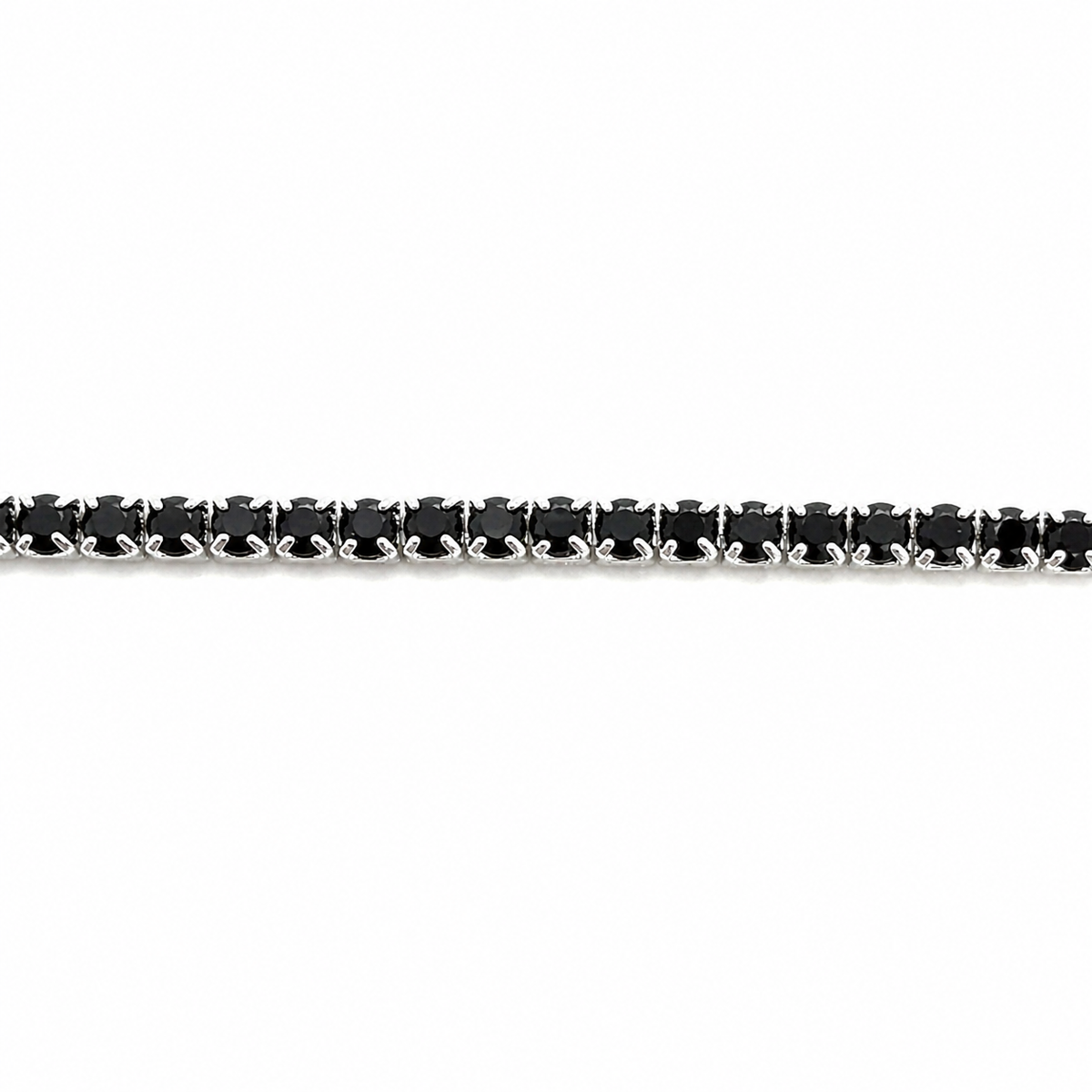 Sterling Silver Black CZ Tennis Chain