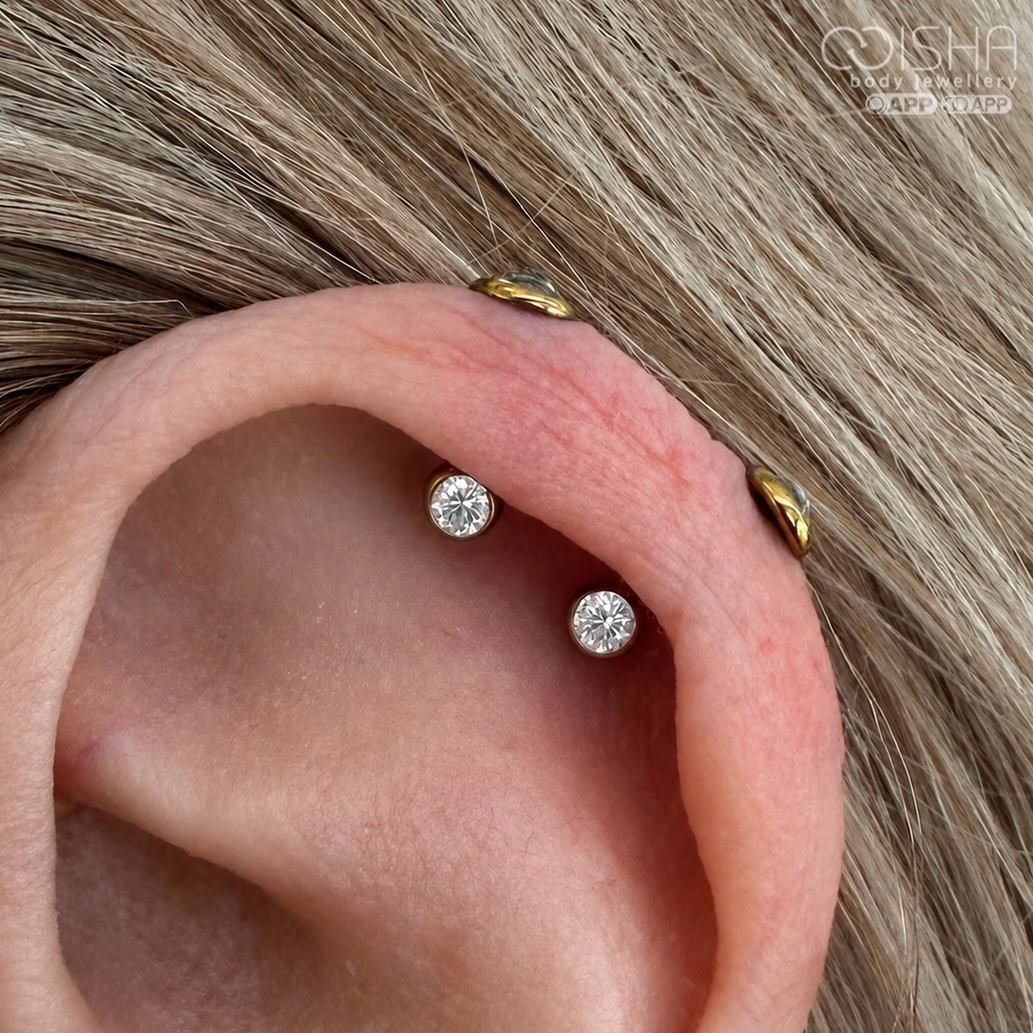 NeoMetal Side Set CZ Gem End