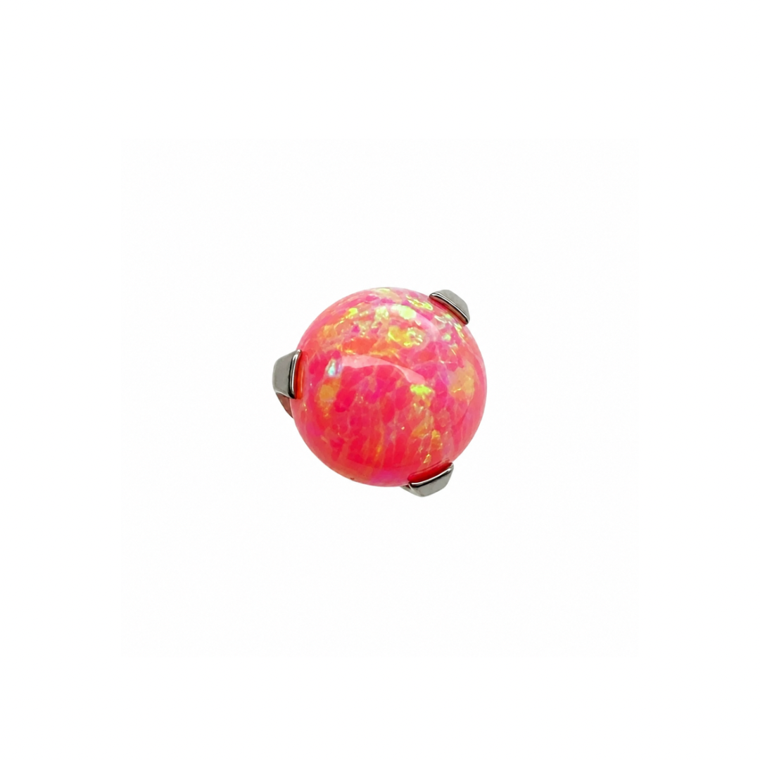 NeoMetal Titanium Prong Set Bubblegum Opal Orb End