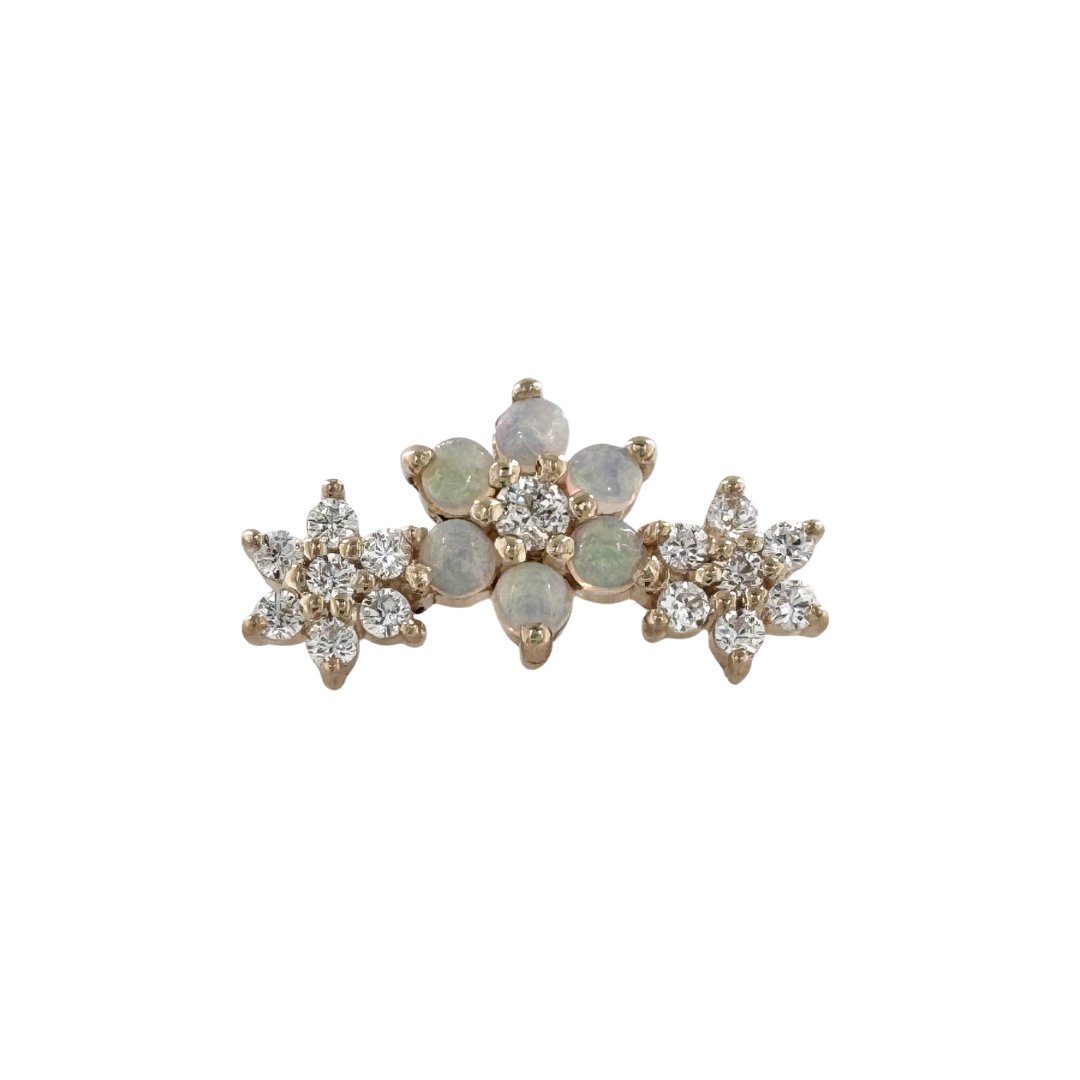 BVLA 14ct Gold AAA Opal & White CZ Estrella End