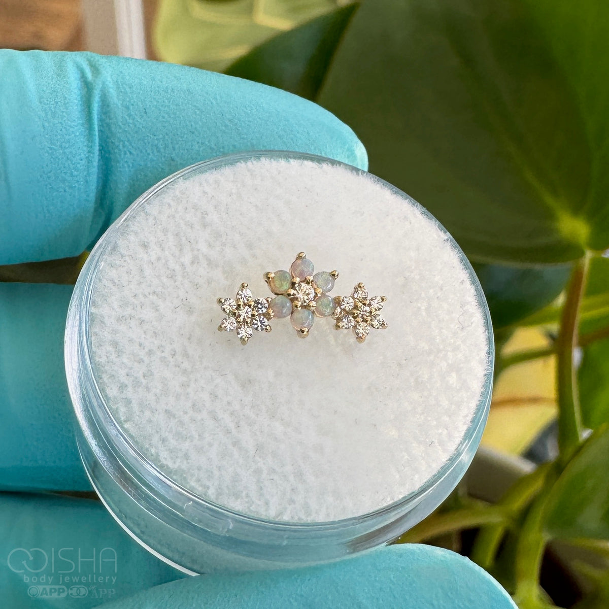 BVLA 14ct Gold AAA Opal & White CZ Estrella End