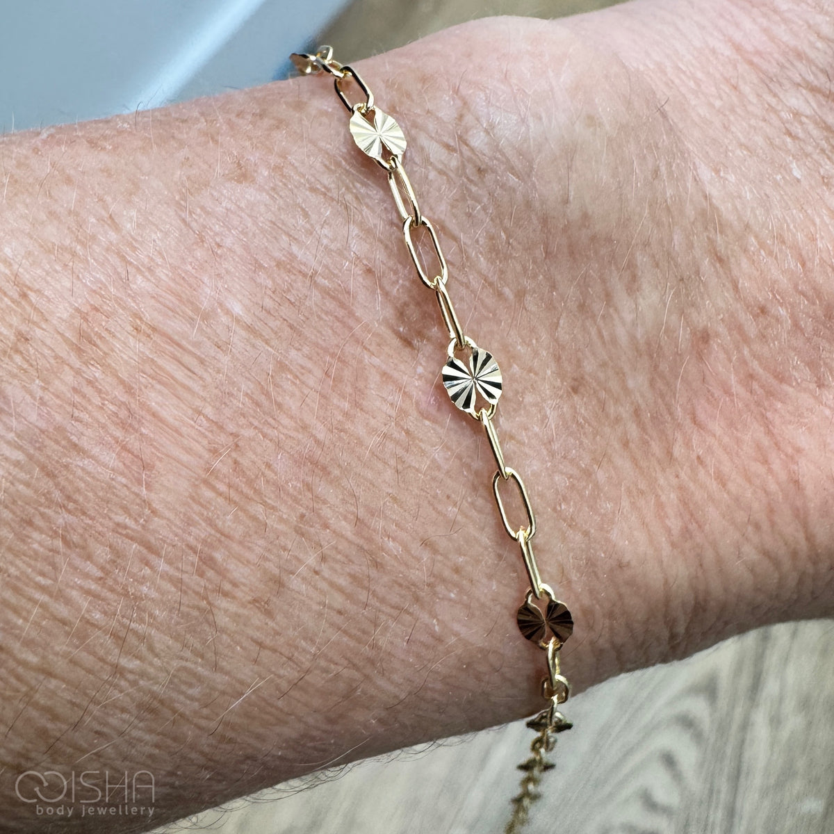 Perma Jewel 14/20 Gold Filled Starburst Cable Chain