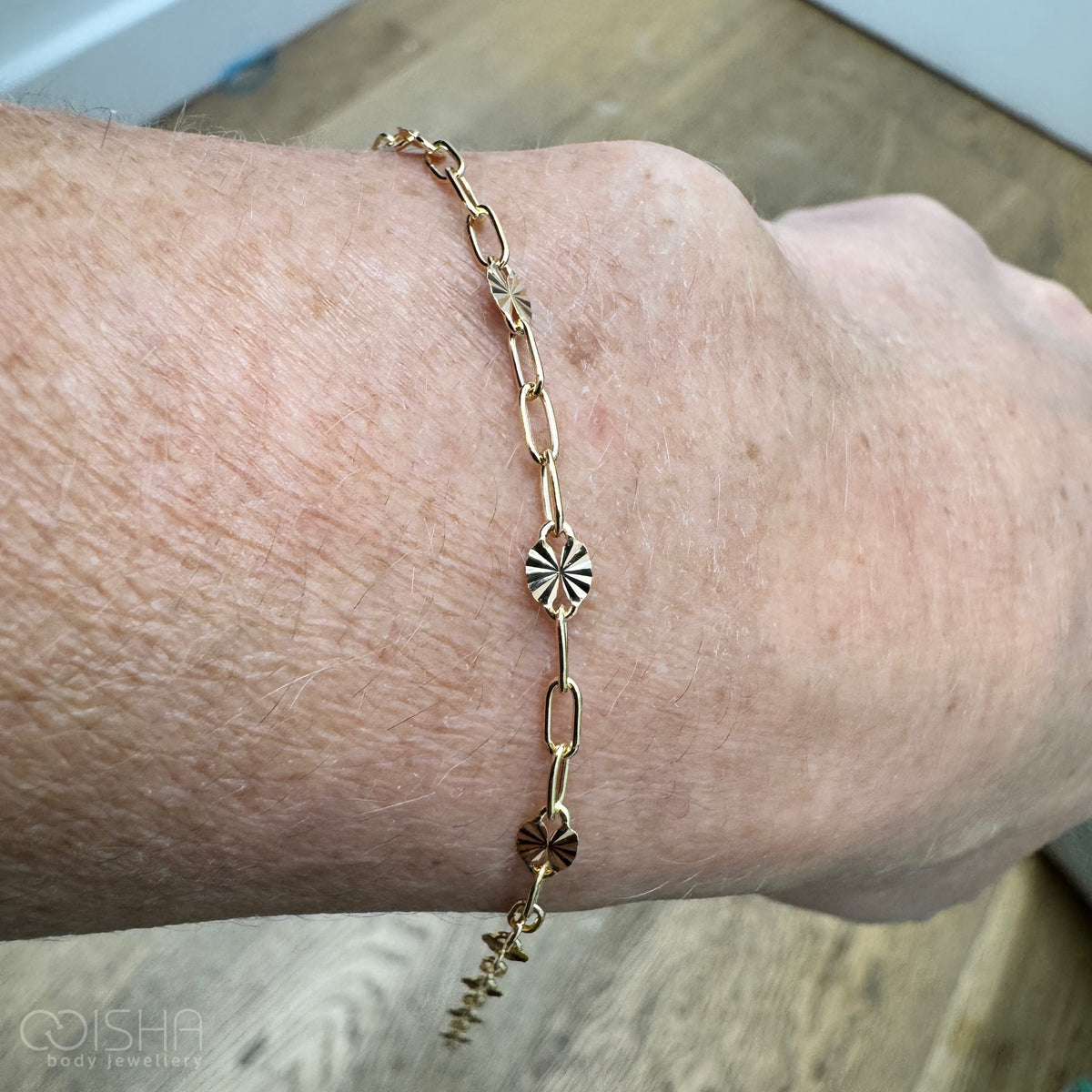 Perma Jewel 14/20 Gold Filled Starburst Cable Chain