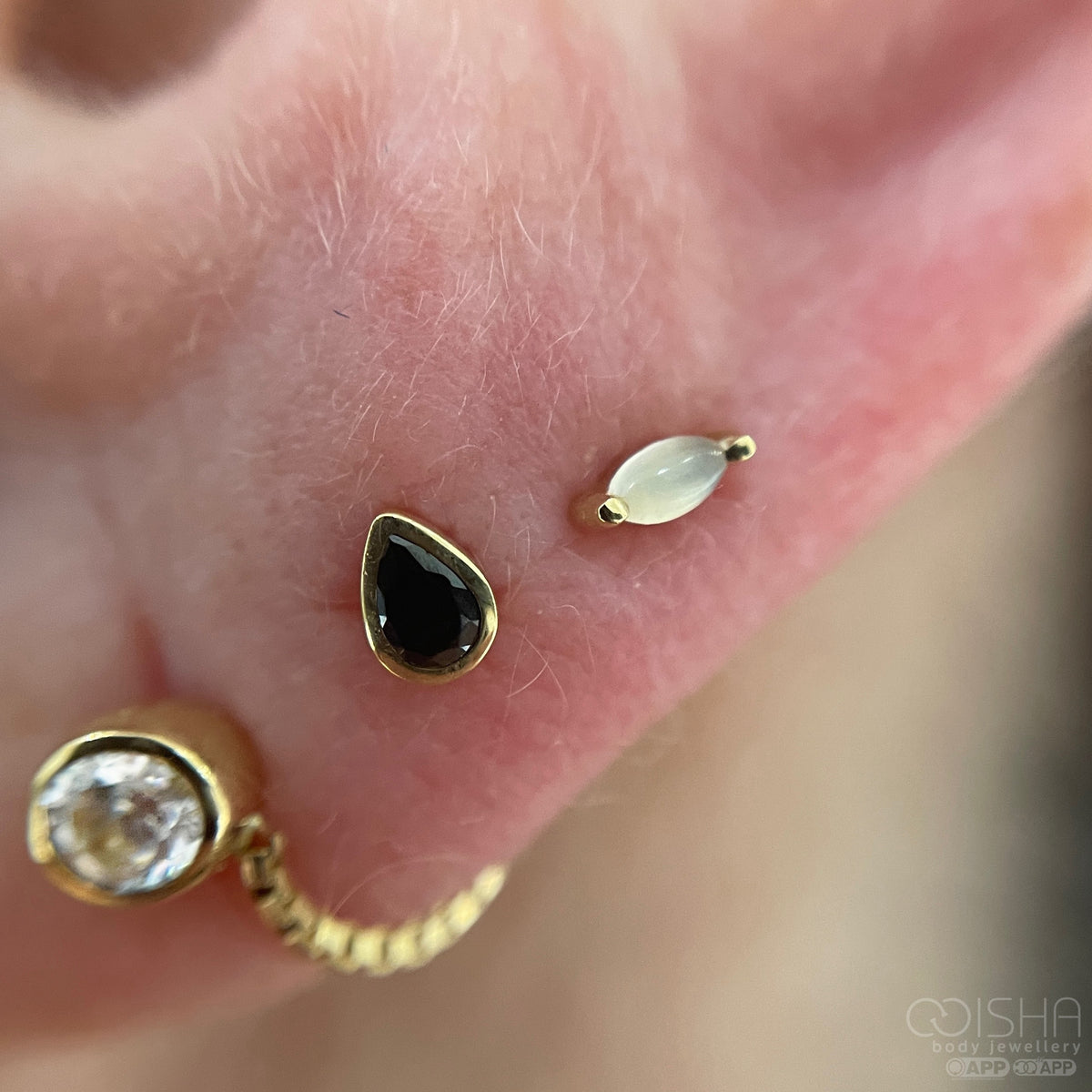 Junipurr 14ct Gold Mary Black CZ End