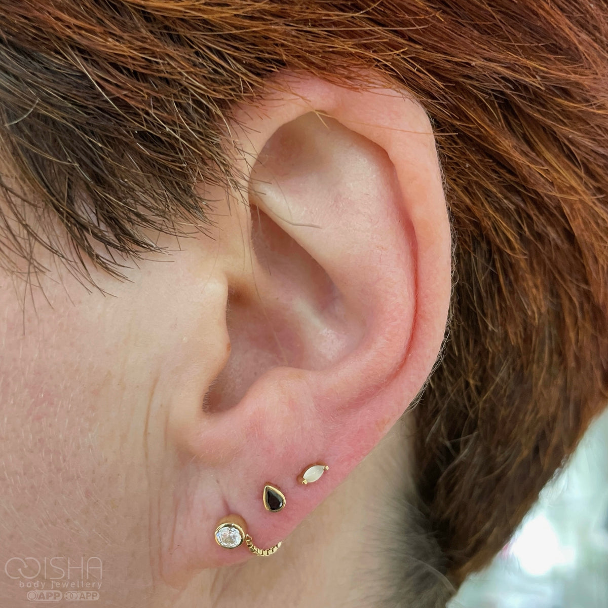 Junipurr 14ct Gold Mary Black CZ End