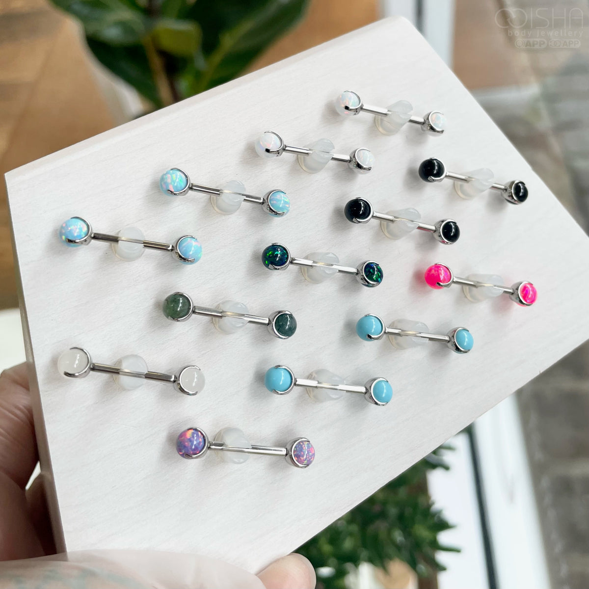 Junipurr Titanium Prong-set Opal Orb End
