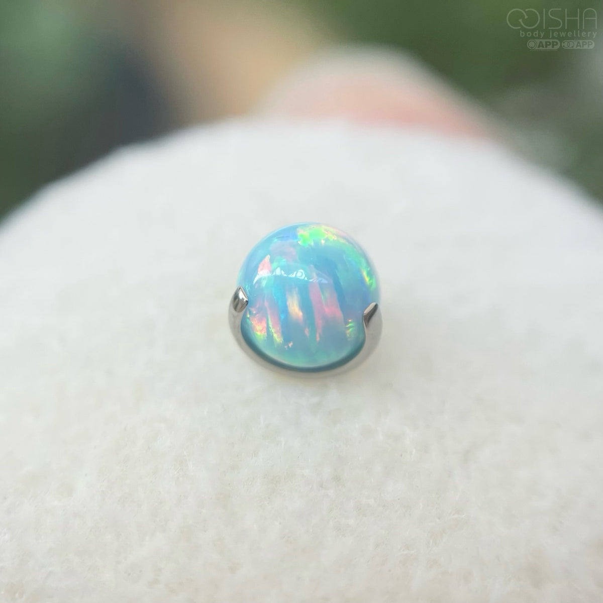 Junipurr Titanium Prong-set Opal Orb End
