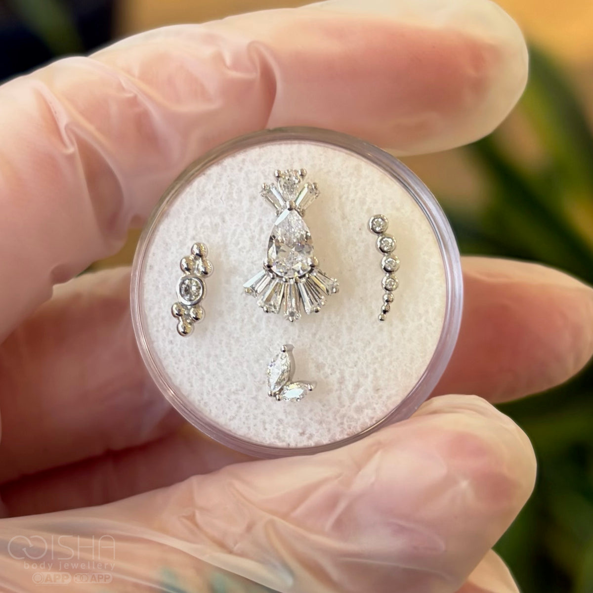 Junipurr 14ct Gold CZ Double Tri-bead End