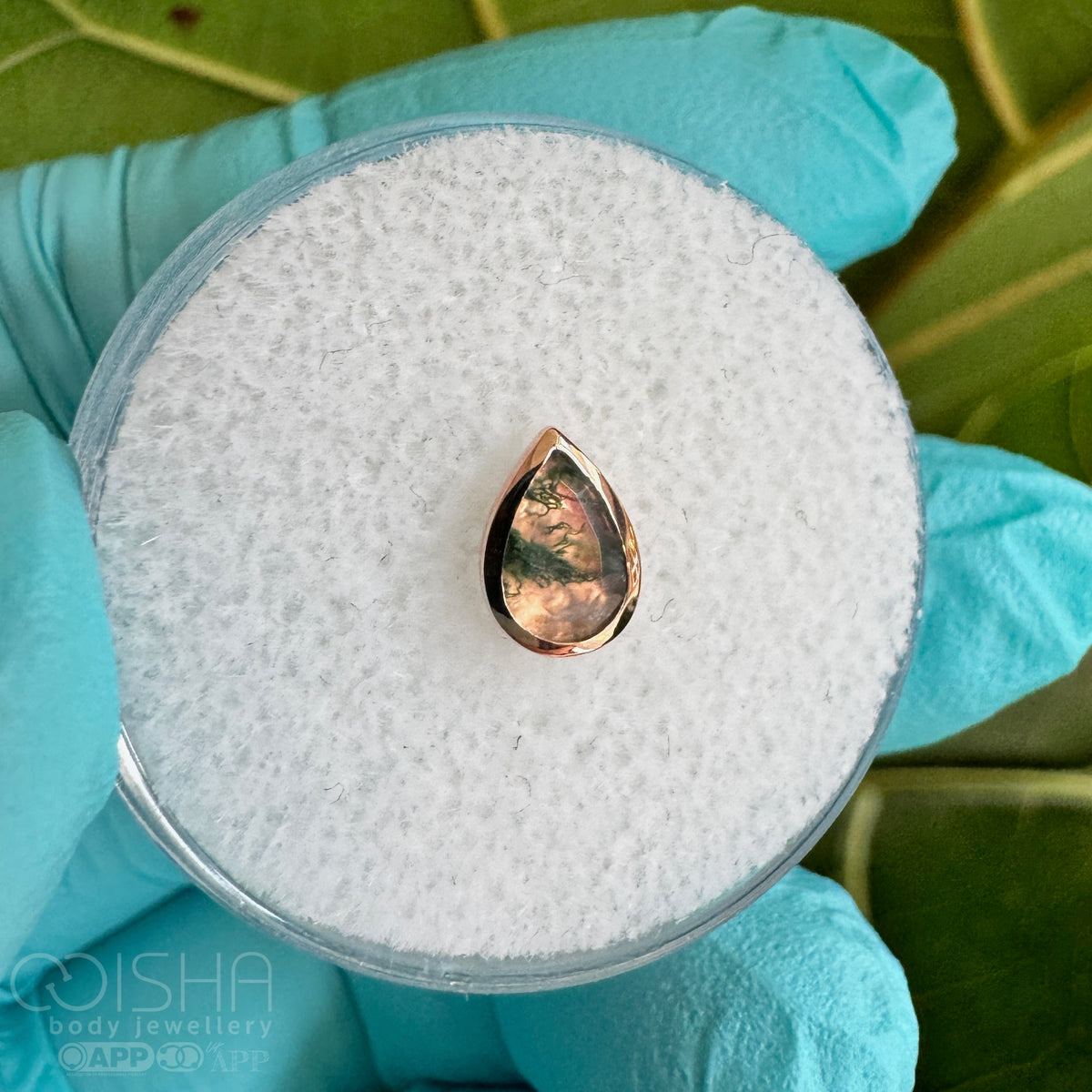 Junipurr 14ct Gold Aeverie Moss Agate End