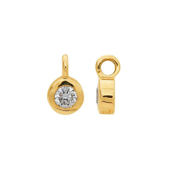 Perma Jewel 14ct Gold Diamond Bezel Charm