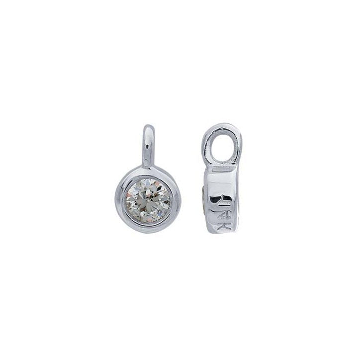 Perma Jewel 14ct Gold Diamond Bezel Charm
