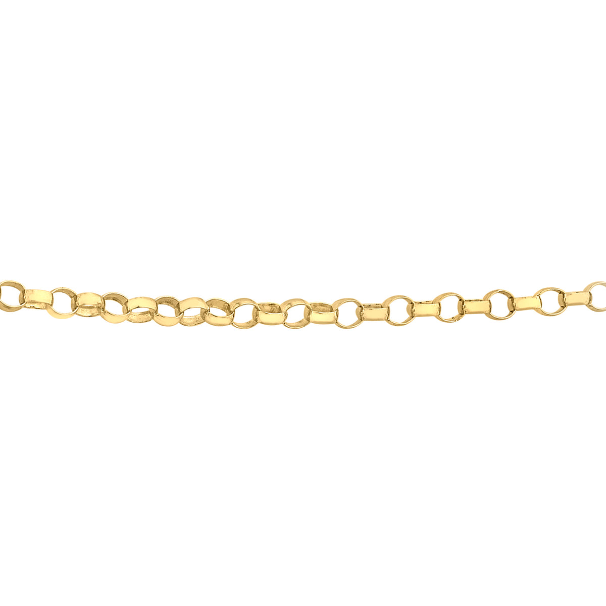 Perma Jewel 9ct Gold 1.3mm Round Belcher Chain