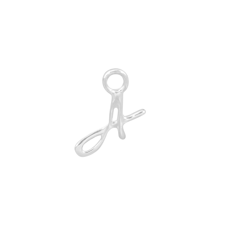 Perma Jewel Sterling Silver Script A-Z Initial Charm 5mm