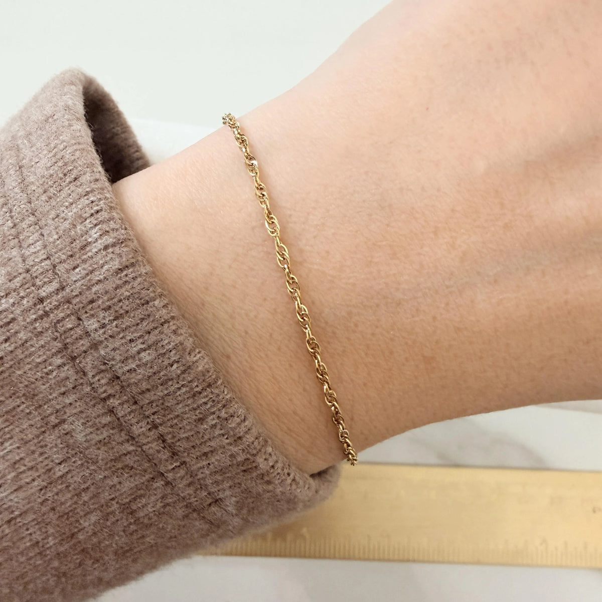 Stainless Steel Gold PVD 1.8mm Diamond Rope Chain