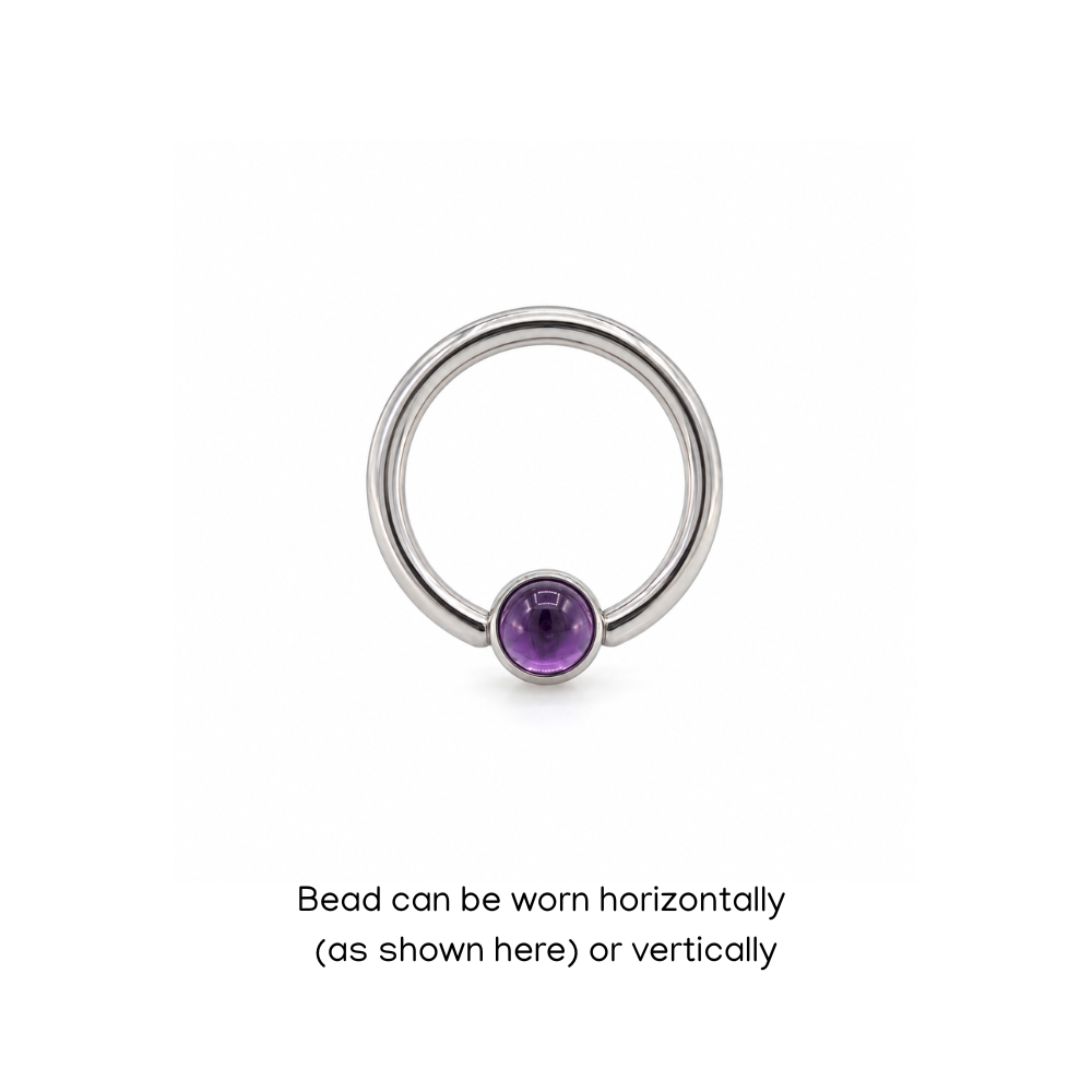 Industrial Strength Titanium Natural Gem Captive Bead