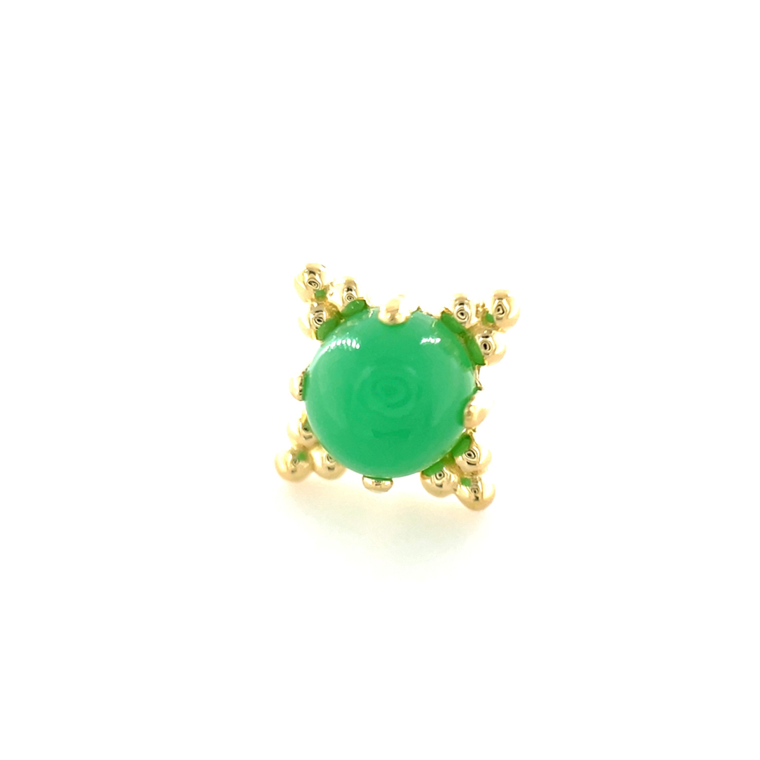 Anatometal 18ct Gold Chrysoprase Zia End