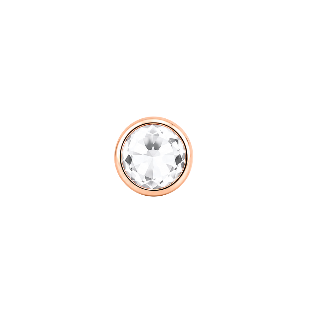 Anatometal 18ct Gold Flat Backed CZ Gem End