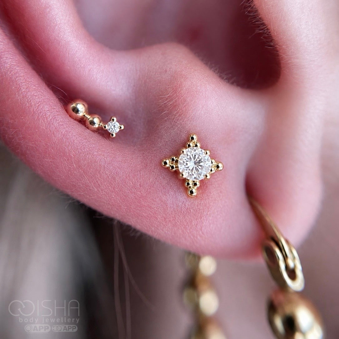Junipurr 14ct Gold Spark CZ End