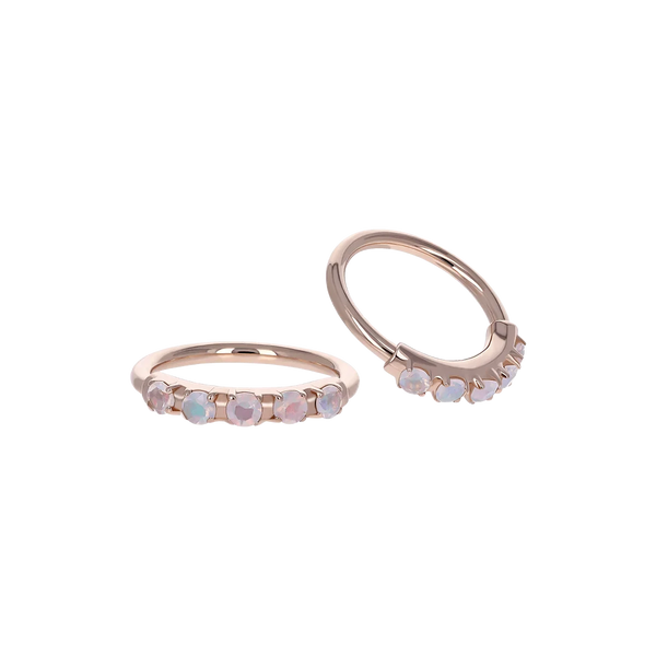 Anatometal 18ct Gold Opal Transition Seam Ring - Isha Body Jewellery