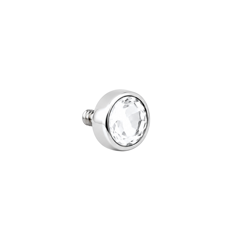 Anatometal 18ct Gold Flat Backed CZ Gem End