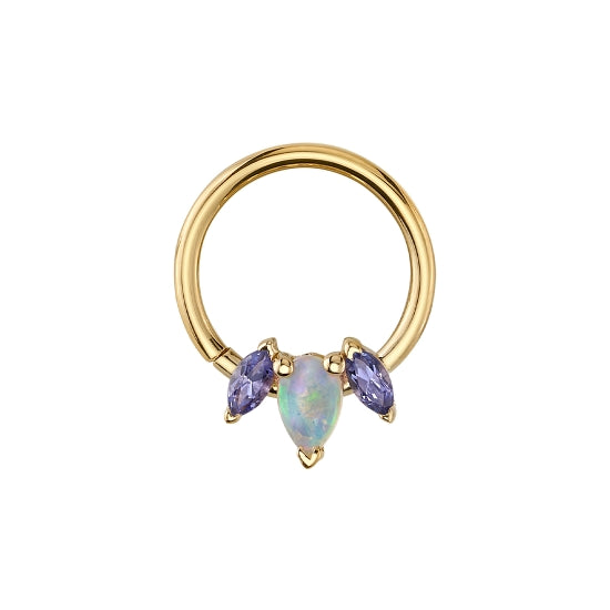 BVLA 14ct Gold Alana Tanzanite and Opal Seam Ring