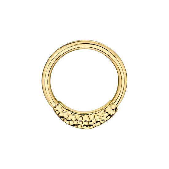 BVLA 14ct Gold Hammered Janna Seam Ring