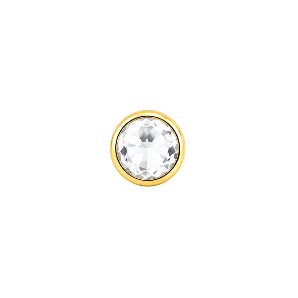 Anatometal 18ct Gold Flat Backed CZ Gem End