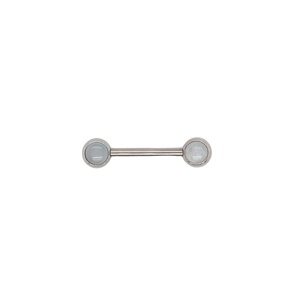 Neometal Nipple Bar With Moonstone Gems Threadless