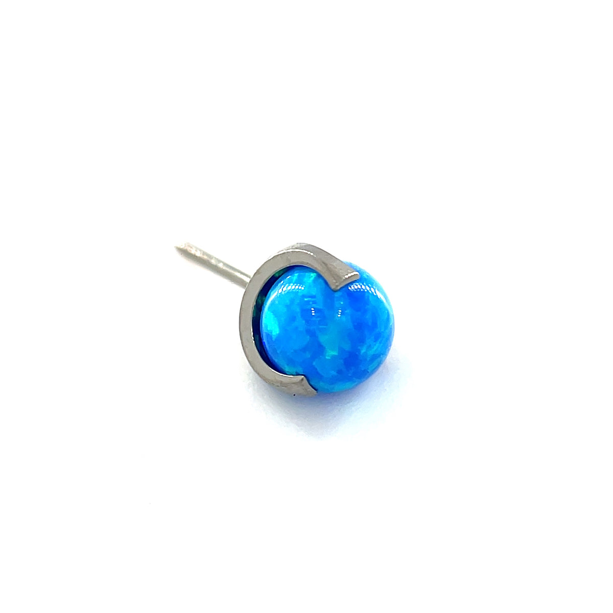 NeoMetal Capri Blue Opal Gem Orb Barbell