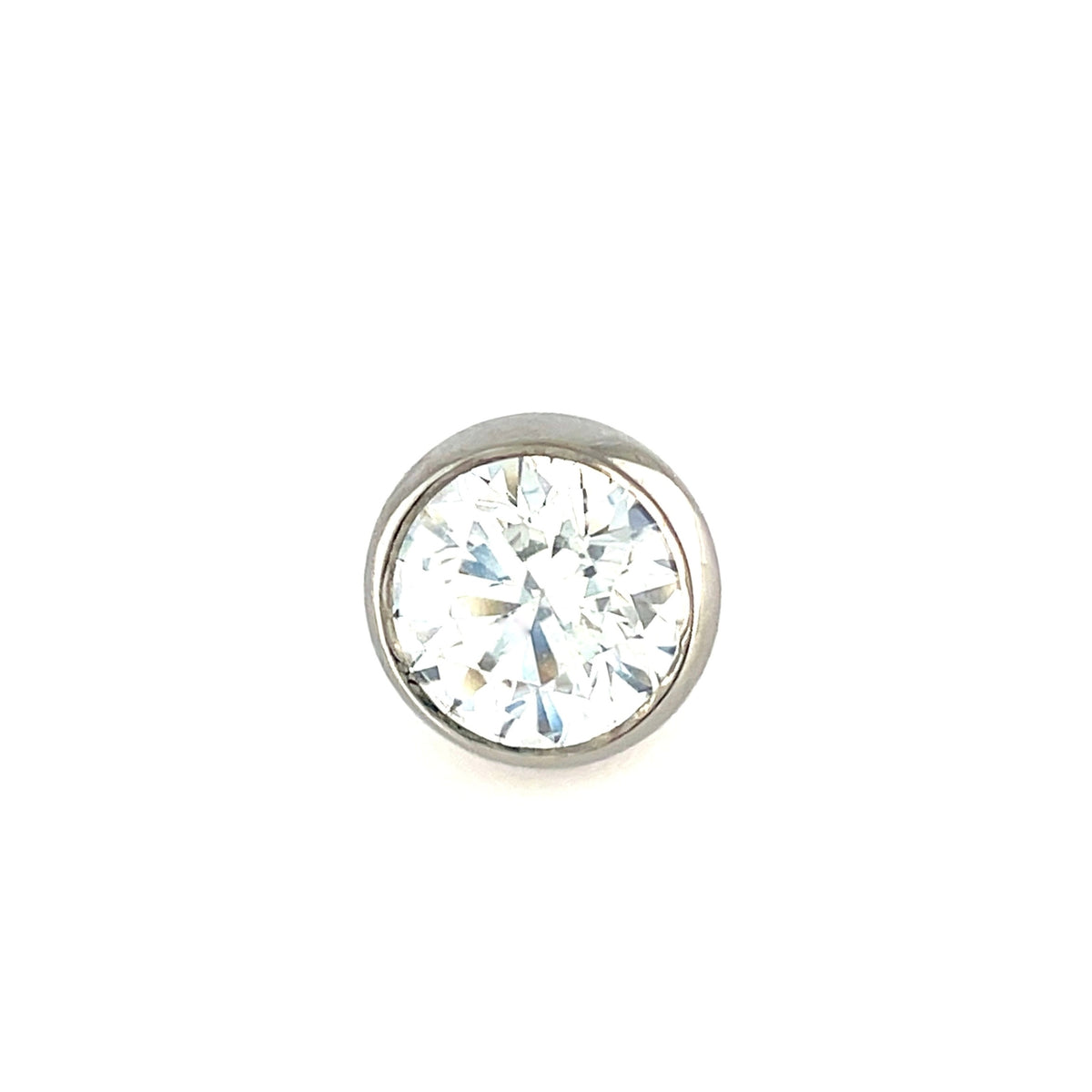 Industrial Strength Low Profile White CZ Gem Ball