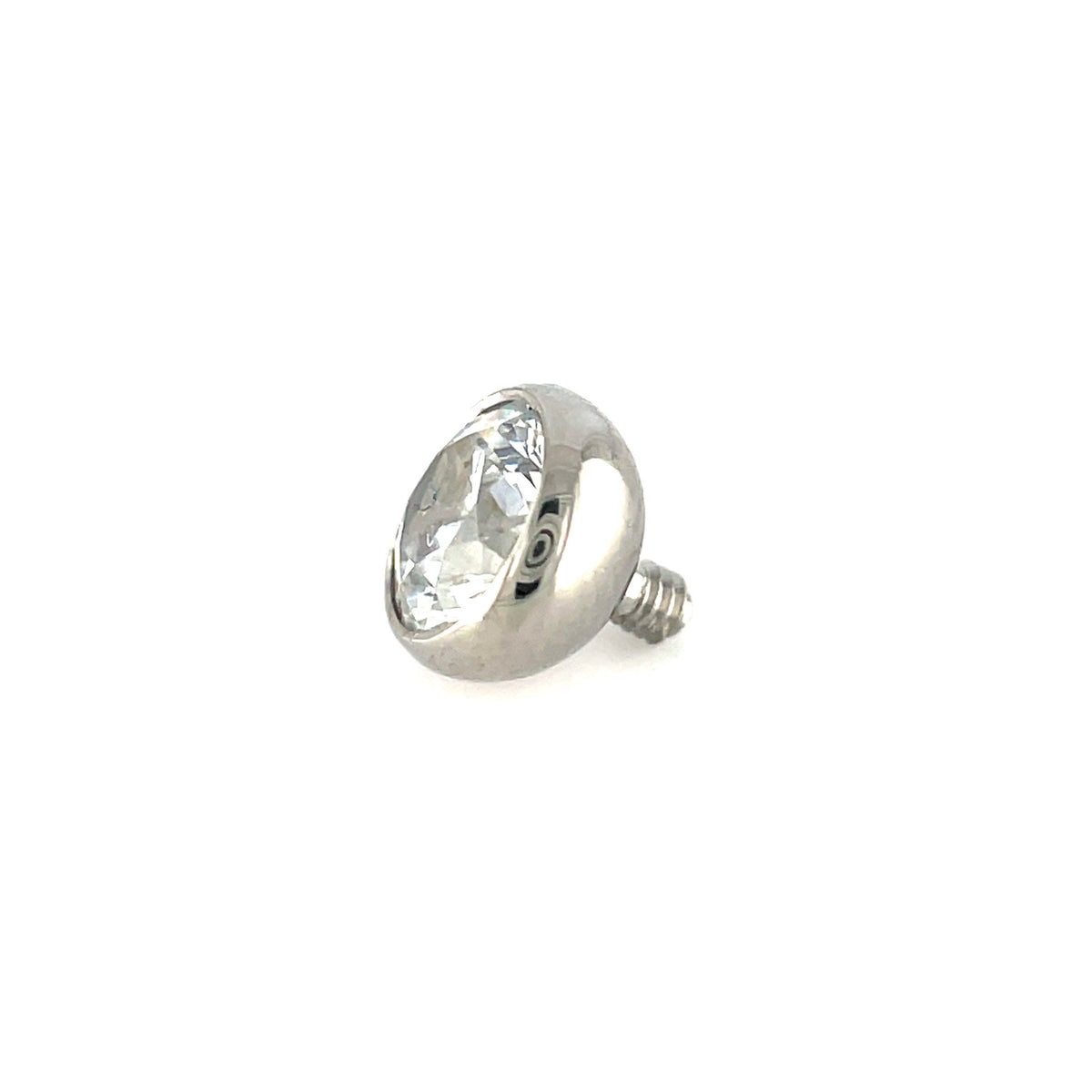 Industrial Strength Low Profile White CZ Gem Ball